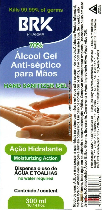 BRK Pharma Hidratante Gel para Mãos