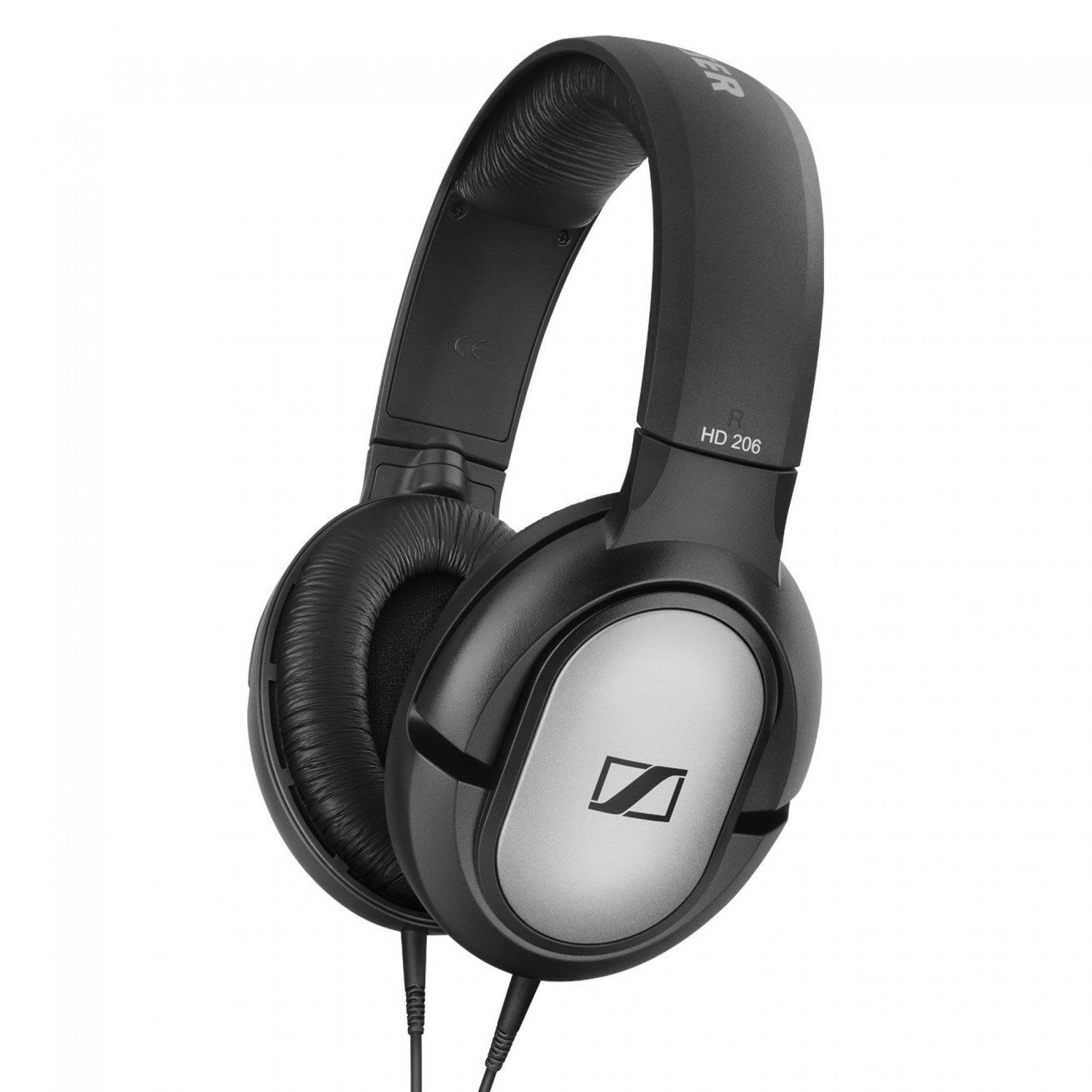 Fone de Ouvido HD206 Preto/Prata SENNHEISER - MagazineInnovar