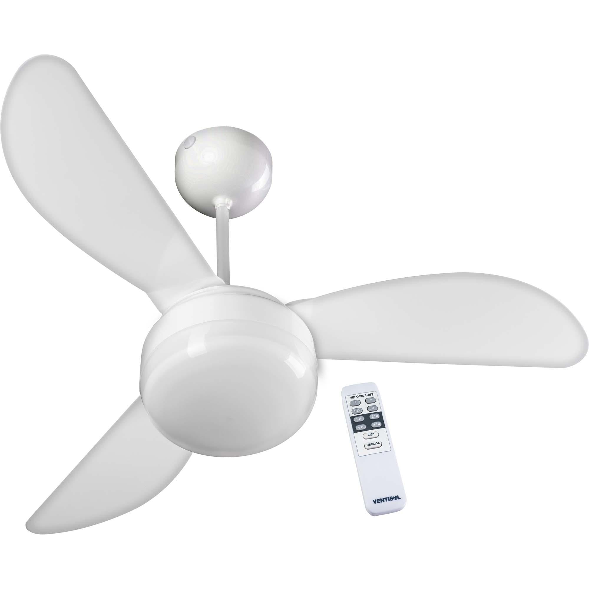 Ventilador de Teto 3 Pás 127V com Controle FENIX Branco VENT