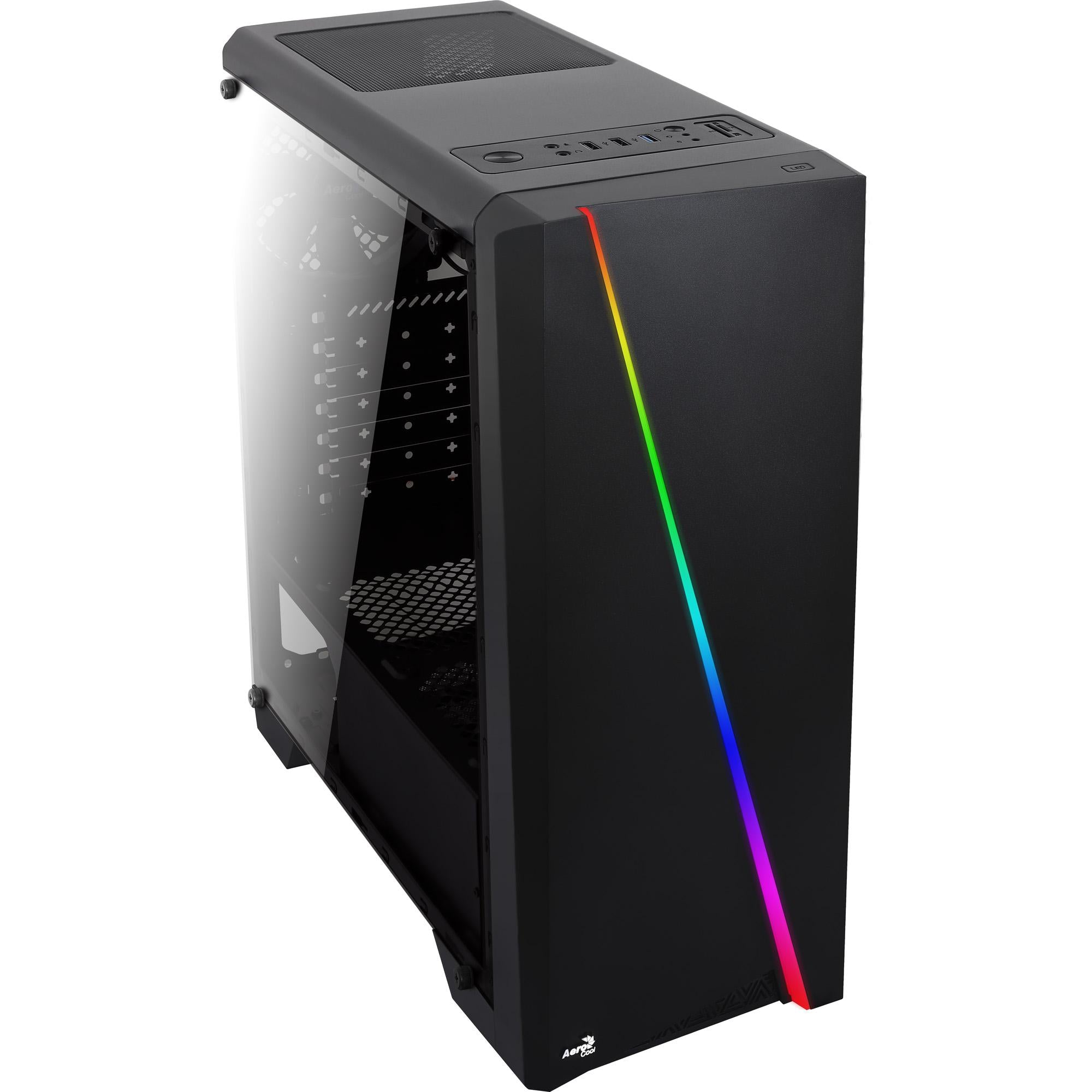 Gabinete MID Tower RGB Cylon Preto AEROCOOL