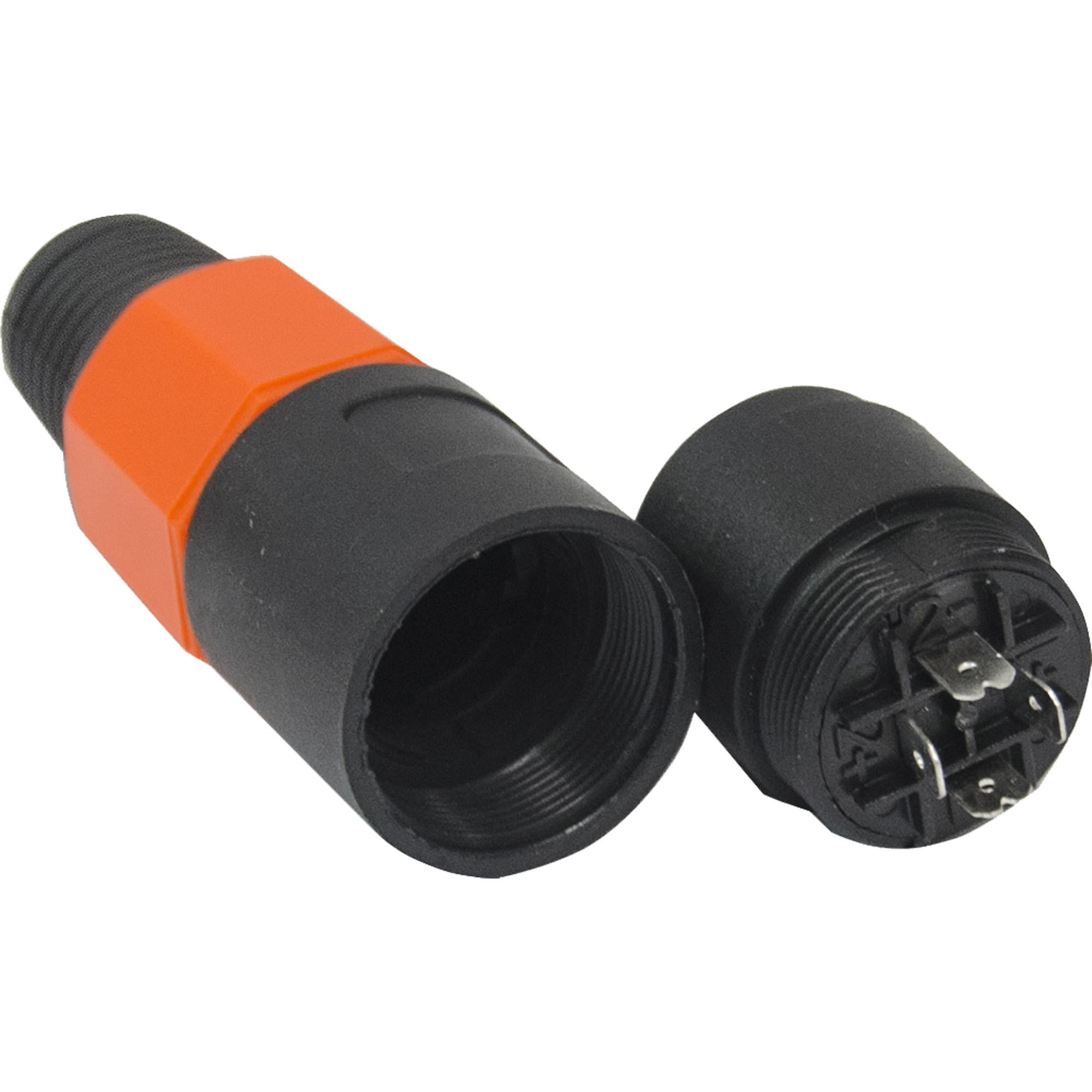 Conector Speakon de Linha Fêmea 4 Pólos JCSP0003 Preto/Laran