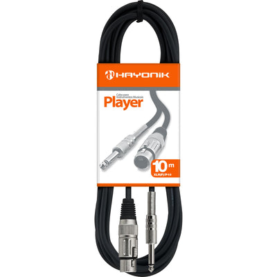 Cabo para Microfone XLR(F) X P10 10m PLAYER Preto HAYONIK - MagazineInnovar