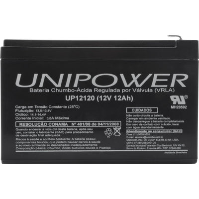 Bateria Selada UP12120 12V/12A UNIPOWER - MagazineInnovar