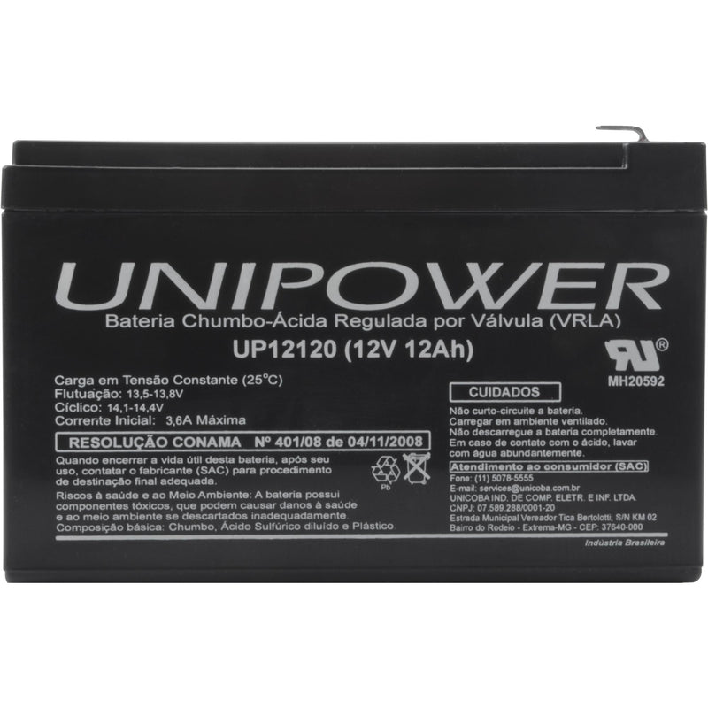 Bateria Selada UP12120 12V/12A UNIPOWER - MagazineInnovar