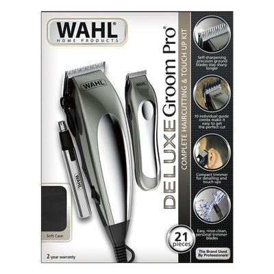 Kit Maquina e Aparador 127V Deluxe Groom Pro Prata WAHL - MagazineInnovar