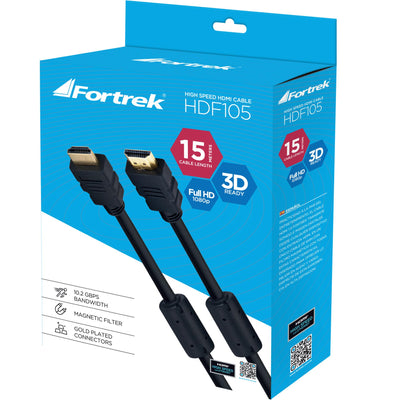 Cabo HDMI 1.4 3D Com Filtro HDF-105/15M Preto FORTREK - MagazineInnovar