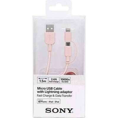 Cabo USB/Mini C/Lightning CP-ABLP150P Rosa SONY - MagazineInnovar