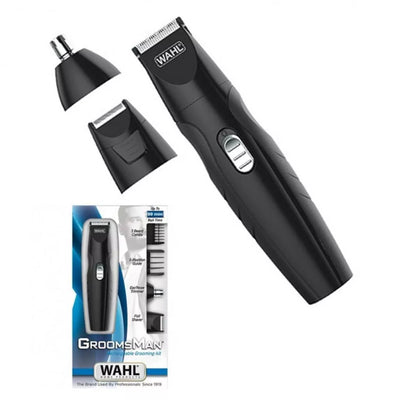 Kit Aparador de Pelos Recarregável GROOMSMAN Preto WAHL - MagazineInnovar