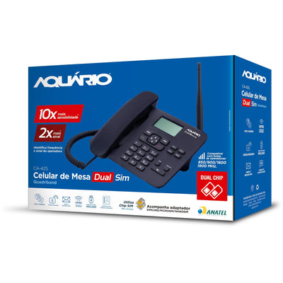 Telefone Celular Fixo CA42-S Preto AQUARIO